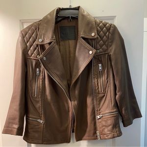 All Saints Brown Leather Jacket